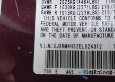2014 Honda Cr-V Lx from USA, damaged, VIN 5J6RM4H32EL024012